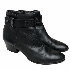 Barbara Bui Black Leather Ankle Booties EU 38.5